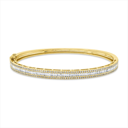 Armreif 18 kt GG, 86 Bag. 1,08 ct, TW-si, 154 Bag. 0,63 ct, TW-si