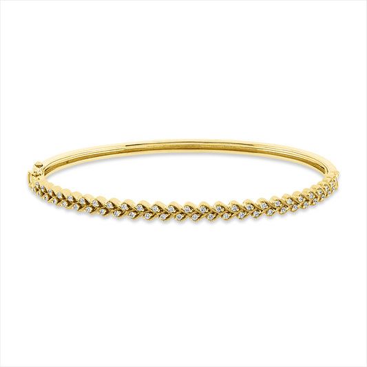Armreif 14 kt GG, 52 Brill. 0,32 ct, TW-si