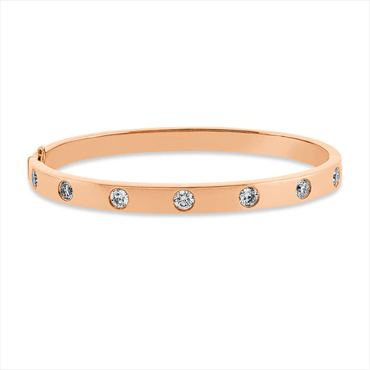 Armreif 18 kt RG, 7 Brill. 1,28 ct, TW-si