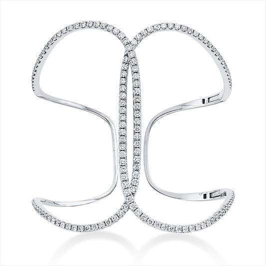 Armreif 18 kt WG, 142 Brill. 3,06 ct, TW-si