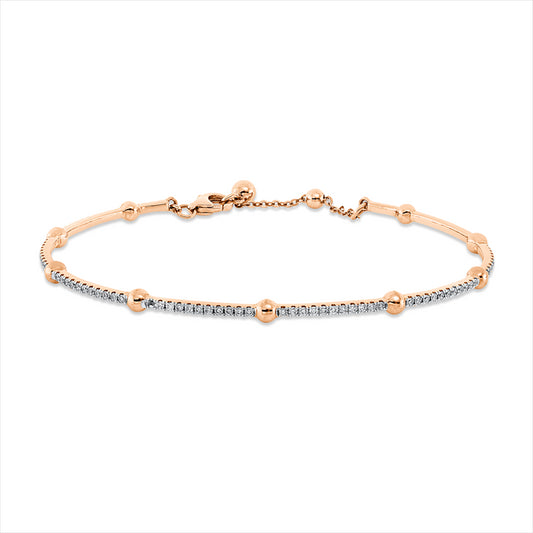 Armreif 18 kt RG, Fassung rhodiniert, 96 Brill. 0,50 ct, I-si