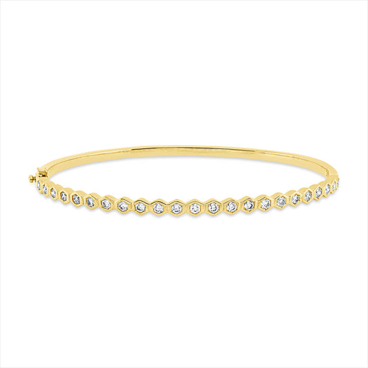 Armreif 18 kt GG, 23 Brill. 0,75 ct, TW-si