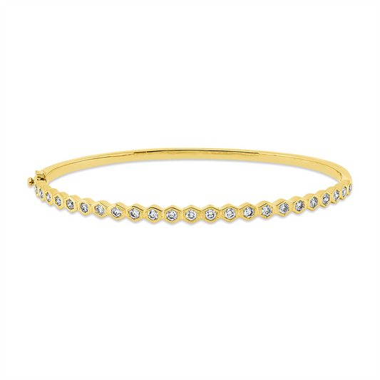 Armreif 18 kt GG+WG, 23 Brill. 0,75 ct, TW-si