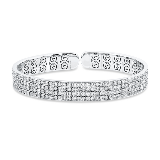 Armreif 18 kt WG, 350 Brill. 8,45 ct, TW-vsi/si