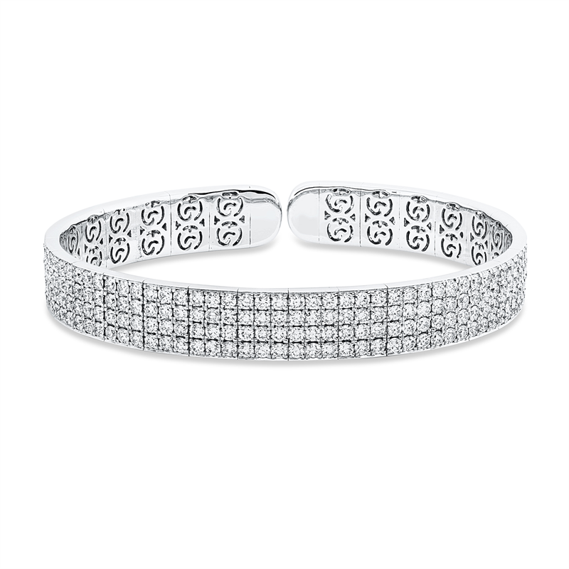 Armreif 18 kt WG, 350 Brill. 8,45 ct, TW-vsi/si