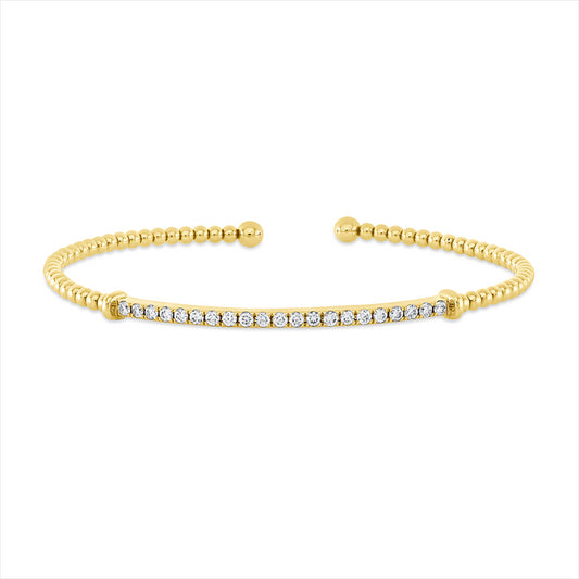 Armreif 14 kt GG, 21 Brill. 0,53 ct, TW-si