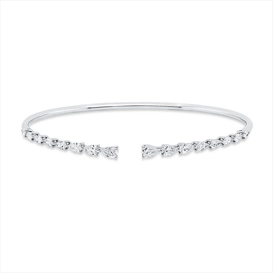 Armreif 18 kt WG, 16 Tropfen 1,14 ct, TW-vsi