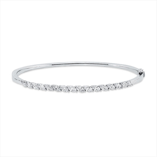 Armreif 18 kt WG, 16 Nav. 1,63 ct, TW-si