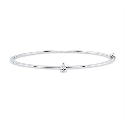 Armreif 18 kt WG, 1 Tropfen 0,19 ct, TW-si