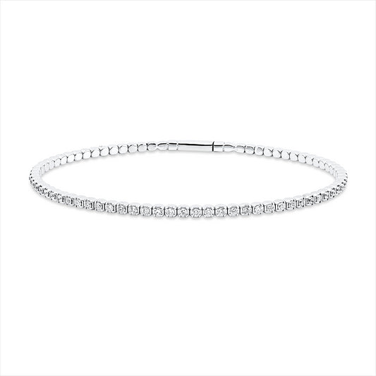 Armreif 14 kt WG, 41 Brill. 0,53 ct, TW-pi
