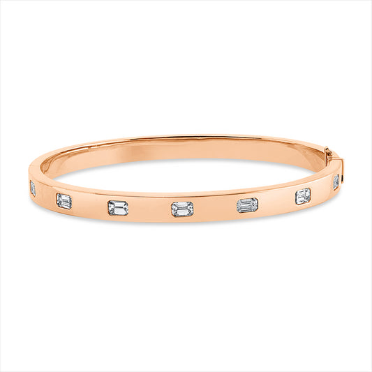 Armreif 18 kt RG, 7 Sm.schliff 1,20 ct, TW-si