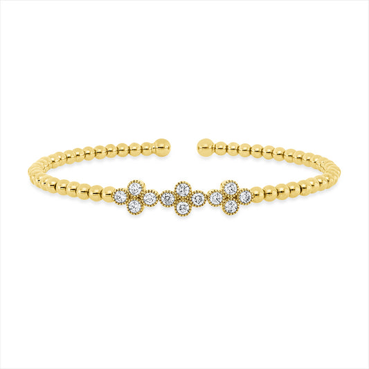 Armreif 18 kt GG, 12 Brill. 0,58 ct, TW-si