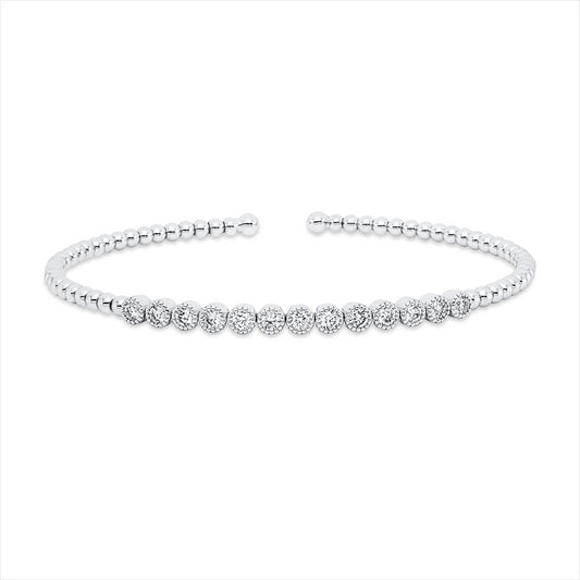 Armreif 18 kt WG, 13 Brill. 0,51 ct, TW-si
