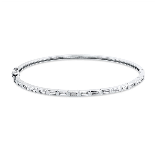 Armreif 18 kt WG, 16 Bag. 0,71 ct, TW-si