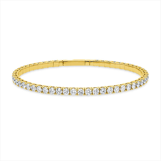 Armreif 18 kt GG, 52 Brill. 4,12 ct, TW-si/pi