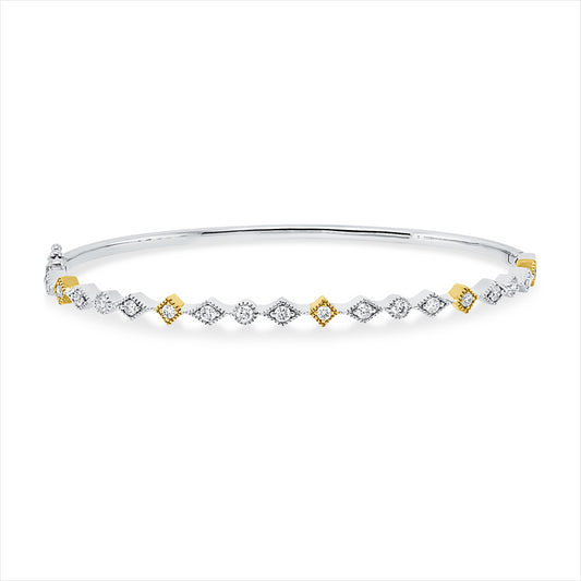 Armreif 18 kt WG+GG, 19 Brill. 0,64 ct, TW-si