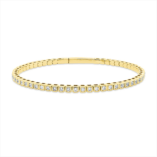Armreif 18 kt GG, 57 Brill. 0,48 ct, TW-si