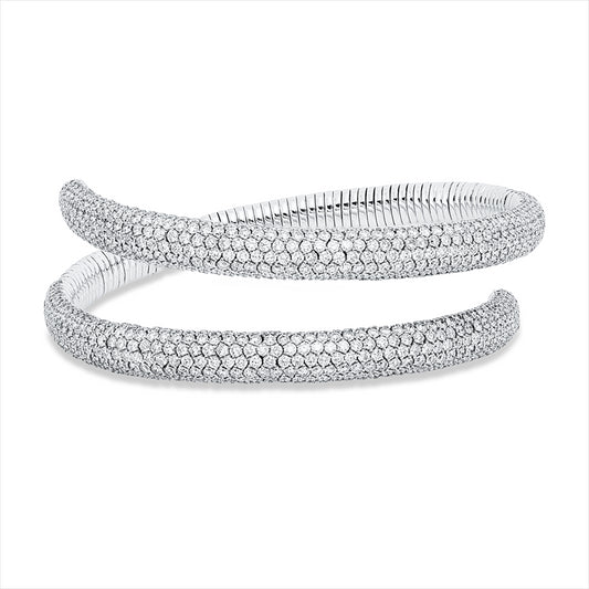 Armreif 18 kt WG, 821 Brill. 12,03 ct, TW-vsi/si
