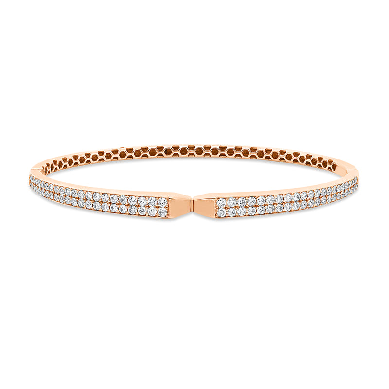 Armreif 18 kt RG, 88 Brill. 1,09 ct, F-vsi