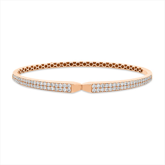 Armreif 18 kt RG, 88 Brill. 1,09 ct, F-vsi