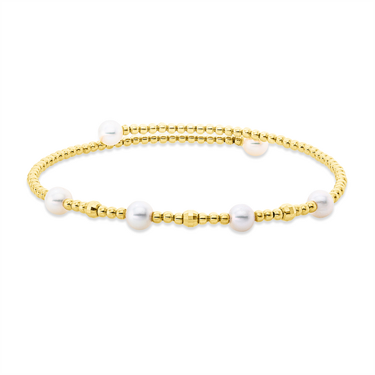 Armreif 18 kt GG, 6 SW weiß 4,5 mm