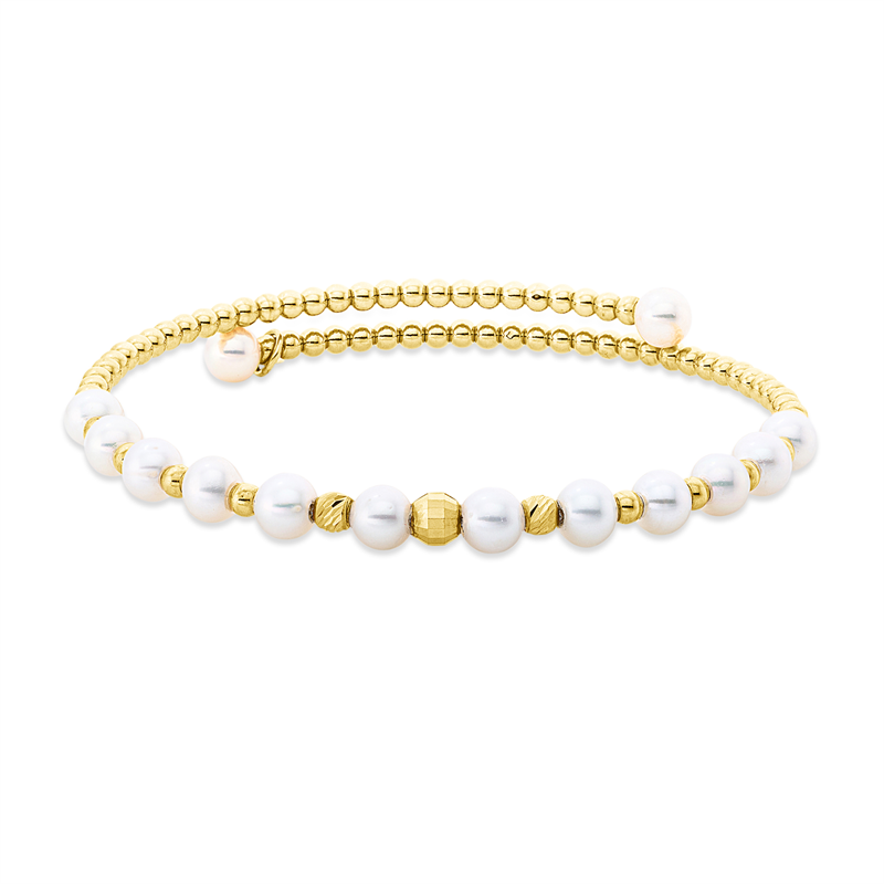 Armreif 18 kt GG, 14 ZP weiß 4,5 mm