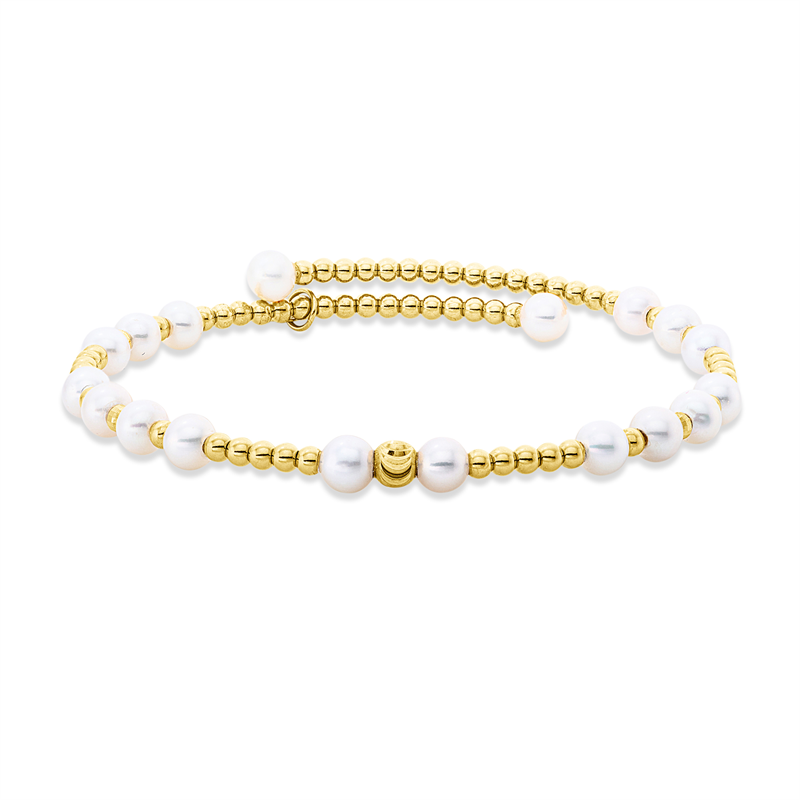 Armreif 18 kt GG, 18 ZP weiß 4,5 mm