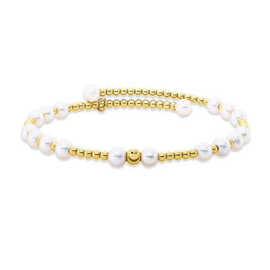 Armreif 18 kt GG, 18 ZP weiß 4,5 mm