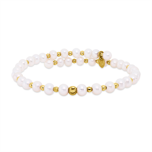 Armreif 18 kt GG, 38 ZP weiß 4,5 mm