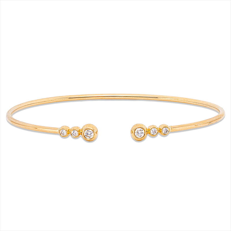 Armreif 18 kt GG, 6 Brill. 0,23 ct, TW-si