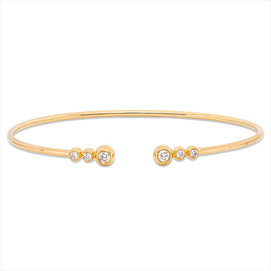 Armreif 18 kt GG, 6 Brill. 0,23 ct, TW-si