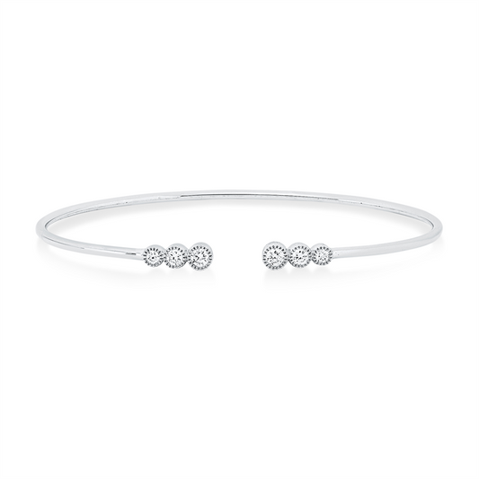 Armreif 18 kt WG, flexibel, 6 Brill. 0,27 ct, TW-si