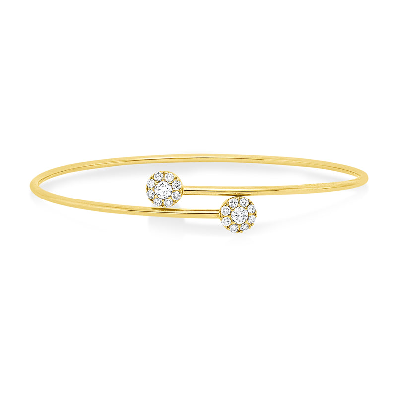 Armreif 18 kt GG, 2 Brill. 0,18 ct, TW-si, 16 Brill. 0,23 ct, TW-si