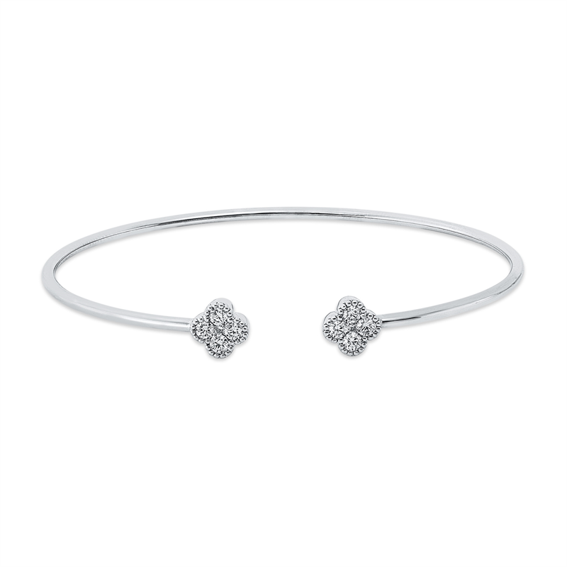 Armreif 18 kt WG, 10 Brill. 0,32 ct, TW-si