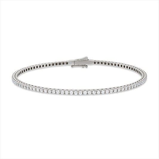 Armreif 18 kt WG, Größe 16, 64 Brill. 1,14 ct, TW-si, 22 Brill. 0,36 ct, TW-si