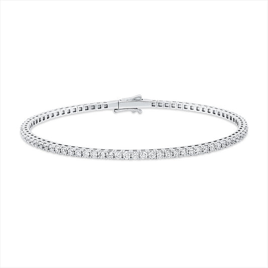 Armreif 18 kt WG, Größe 16, 32 Brill. 0,79 ct, TW-si, 46 Brill. 1,22 ct, TW-si