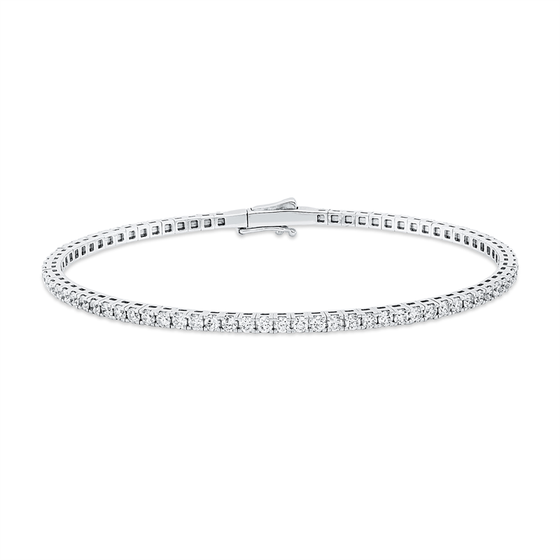 Armreif 18 kt WG, Größe 16, 32 Brill. 0,79 ct, TW-si, 46 Brill. 1,21 ct, TW-si