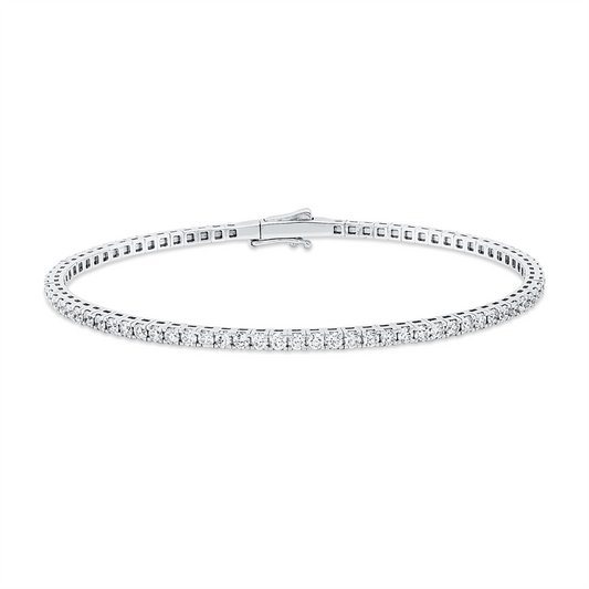 Armreif 18 kt WG, Größe 16, 32 Brill. 0,79 ct, TW-si, 46 Brill. 1,21 ct, TW-si