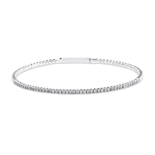 Armreif 14 kt WG, 64 Brill. 3,33 ct, TW-si