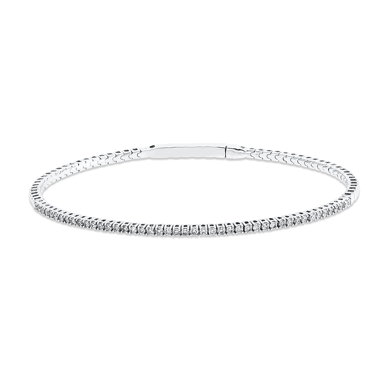 Armreif 14 kt WG, 64 Brill. 3,33 ct, TW-si