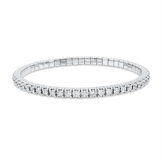 Armreif 14 kt WG, Flex-Band, variabel, 55 Brill. 4,85 ct, TW-si