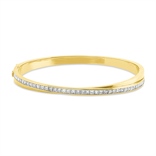 Armreif 18 kt GG, 43 Princ. 2,41 ct, TW-vsi