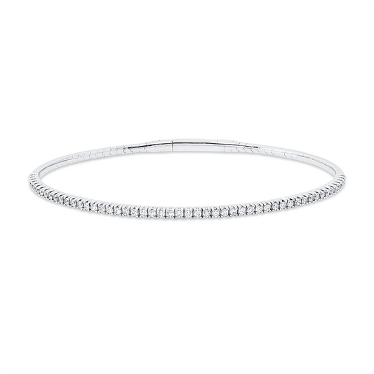 Armreif 18 kt WG, 51 Brill. 0,61 ct, F-vsi/si