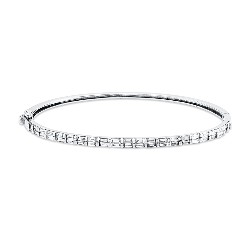 Armreif 18 kt WG, 44 Bag. 1,52 ct, TW-vsi