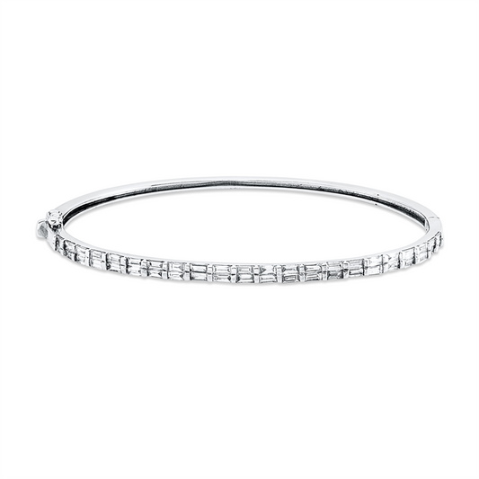 Armreif 18 kt WG, 44 Bag. 1,52 ct, TW-vsi