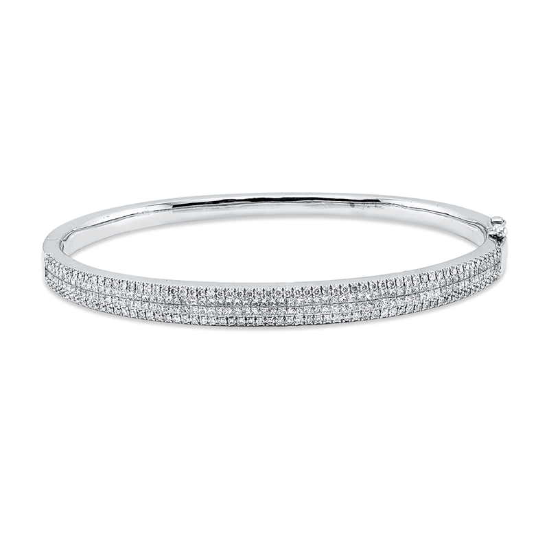 Armreif 18 kt WG, 136 Princ. 1,15 ct, F-vsi, 122 Brill. 0,63 ct, F-si