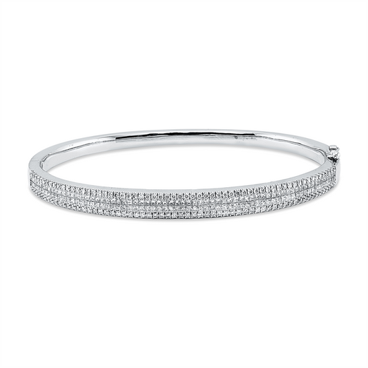 Armreif 18 kt WG, 136 Princ. 1,15 ct, F-vsi, 122 Brill. 0,63 ct, F-si