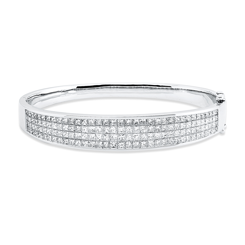 Armreif 18 kt WG, 140 Princ. 6,19 ct, F-vsi