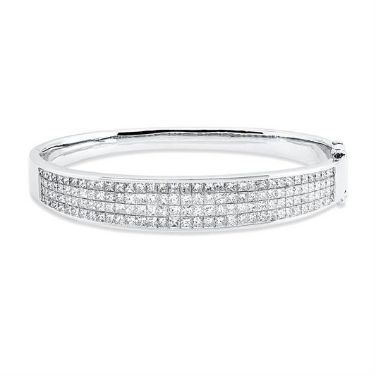 Armreif 18 kt WG, 140 Princ. 6,19 ct, F-vsi