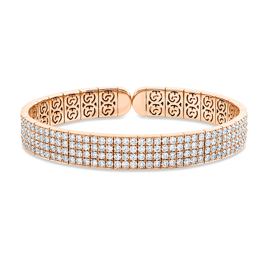 Armreif 18 kt RG, 216 Brill. 5,66 ct, TW-vsi/si